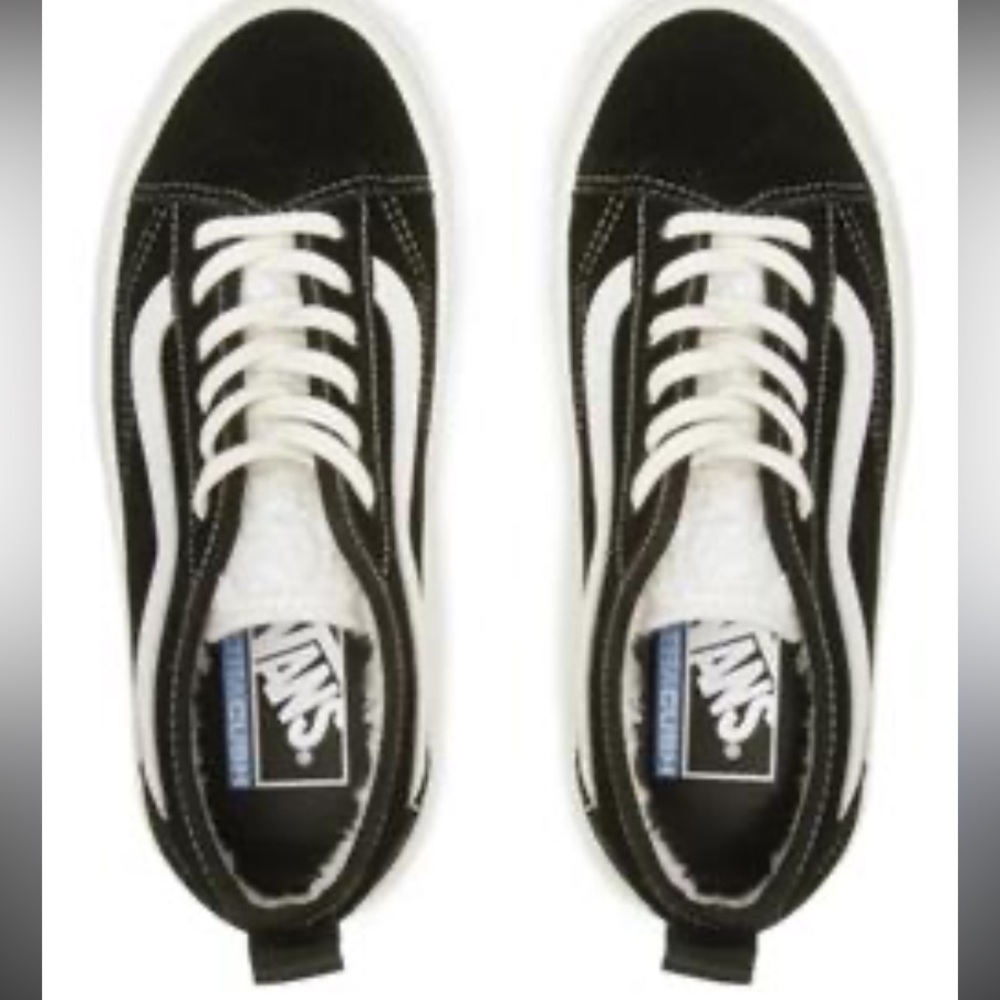 VANS Sentry Wafflecup Old Skool Black Suede Sherpa Lined Lug Shoes women’s 9.5